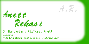 anett rekasi business card